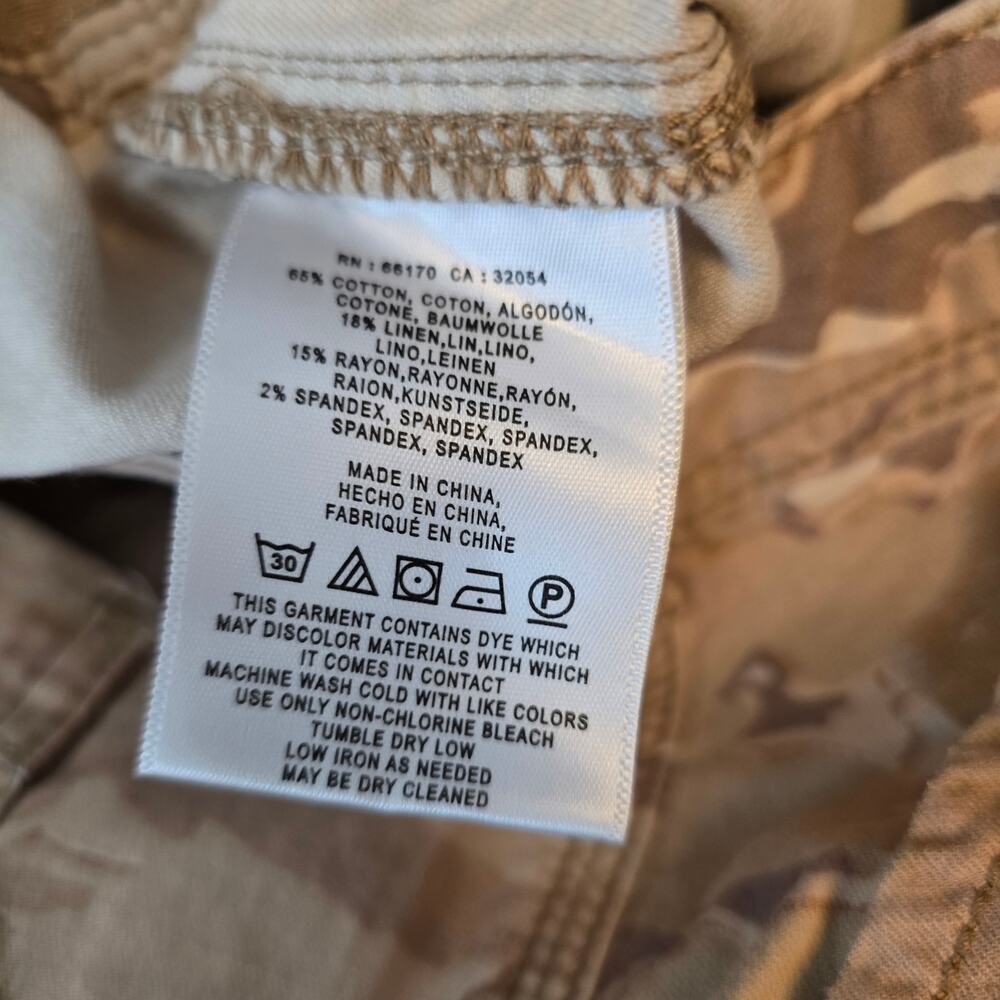 Anthropologie The Wanderer Tan Brown Camo Utility Shorts Size 27 - Picture 3 of 5